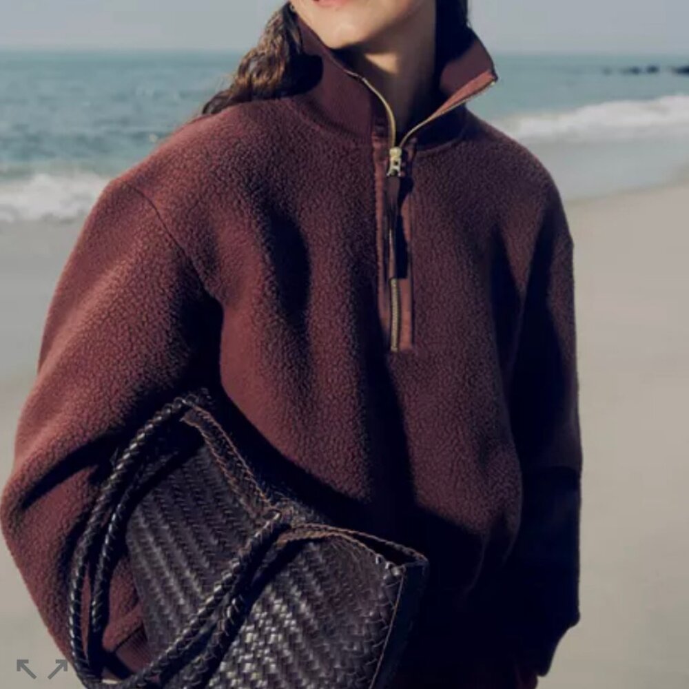 Varley Roselle Half-Zip Fleece in Deep Mahogany